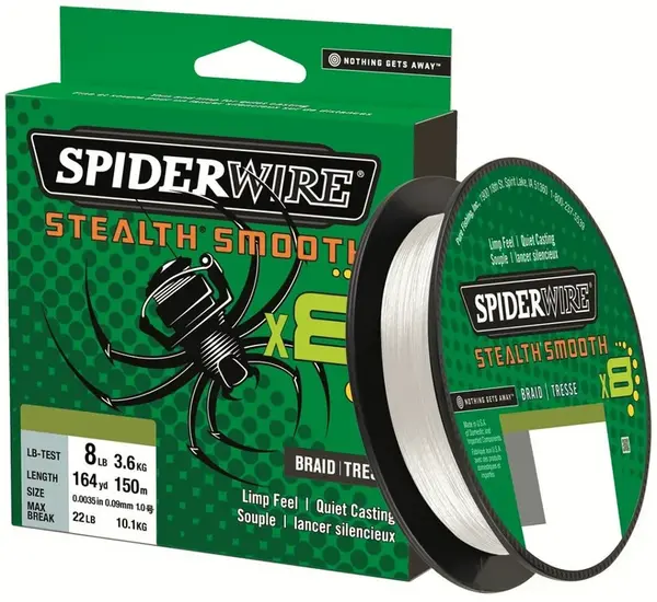 Spiderwire splétaná šňůra stealth smooth 8 průhledná 150 m - 0,23 mm 23,6 kg