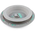 Canpol babies Exotic Animals jídelní sada Grey 2 ks