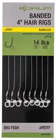 Korum návazec banded hair rigs barbless 8 ks délka 4" - velikost háčku 10