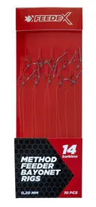 Feeder expert návazce s bajonetem bez protihrotu 10 ks - velikost háčku 12