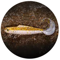Redbass gumová nástraha twister kixter gold/silver gt - s 70 mm
