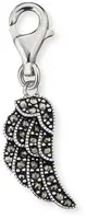 Engelsrufer Stříbrný přívěsek na náramek Křídlo s markazity ERC-LILWING-MA