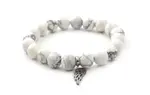 Agato Korálkový náramek z bílého howlitu MINK30/17