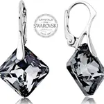 Levien Třpytivé náušnice s tmavými krystaly Princess