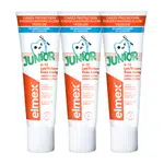 Elmex Dětská zubní pasta Junior Trio 3 x 75 ml