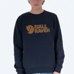Bavlnená mikina Fjallraven Logo Sweater pánska, tmavomodrá farba, s nášivkou, F84142