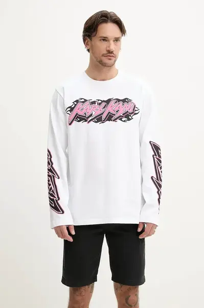 Bavlnené tričko s dlhým rukávom Karl Kani