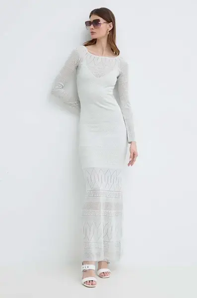 Šaty Marciano Guess HYDRA šedá farba, maxi, rovný strih, 4GGK06 5811Z