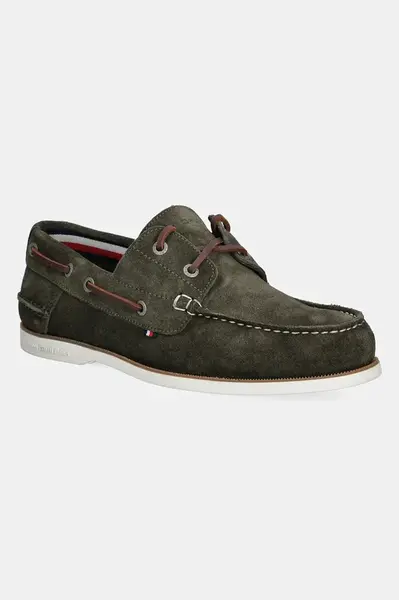 Semišové mokasíny Tommy Hilfiger TH BOAT SHOE CORE SUEDE