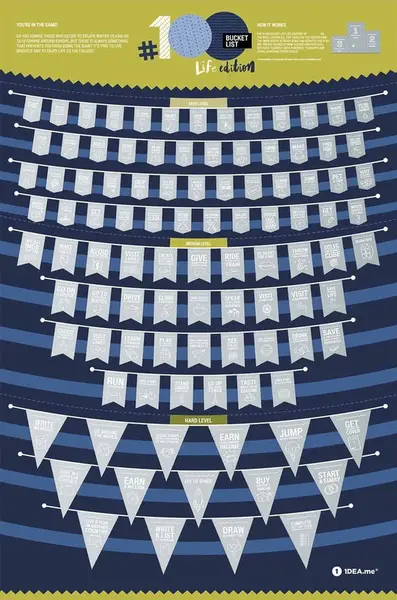 1DEA.me - Stierací plagát #100 Bucketlist Life Edition