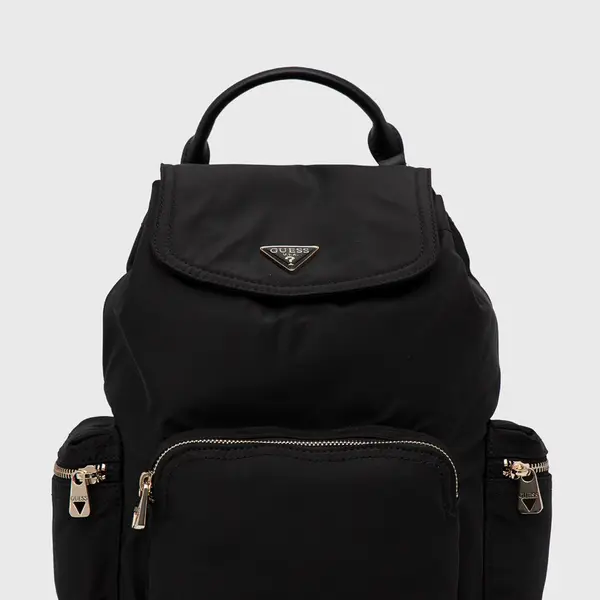 Ruksak Guess ECO GEMMA dámsky, čierna farba, malý, jednofarebný, HWEYG8 39532