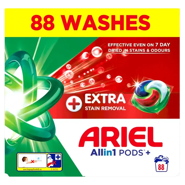 ARIEL Kapsle na praní Plus Extra Stain Box 88 praní