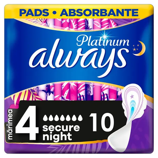 ALWAYS Platinum Ultra Night Hygienické vložky s křidélky 10 ks