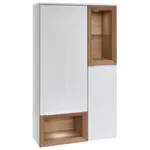 Celina Home VYSOKÁ KOMODA, bílá, barvy dubu, 75/131,2/35 cm