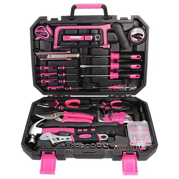 Sada nářadí SIXTOL SX3027 HOME PINK 128 128ks