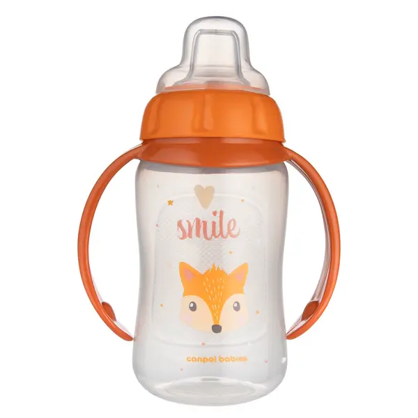 CANPOL BABIES Tréninkový hrníček s úchyty cute animals liška 320 ml