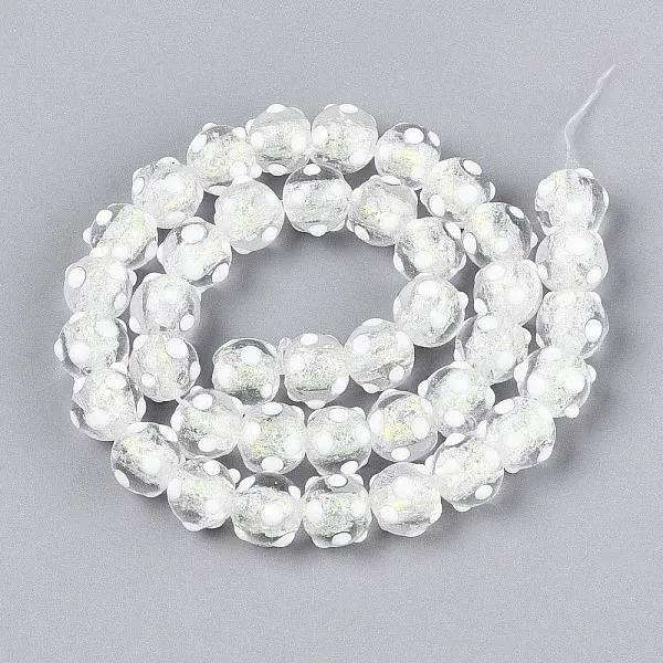 Handmade Foil Lampwork Beads Strands