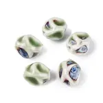 Vintage Handmade Porcelain Wrinkle Beads