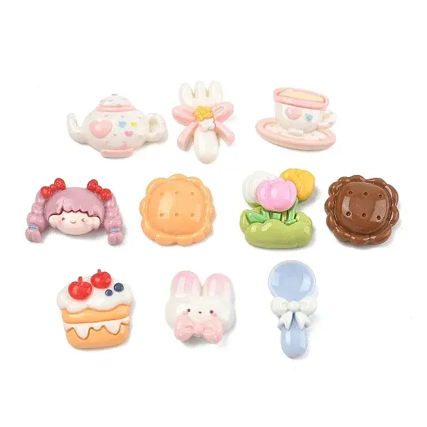 Teatime Dessert Theme Opaque Resin Cabochons