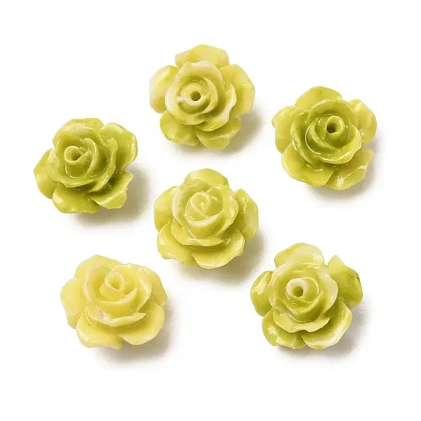 Synthetic Coral Dyed Carved Beads