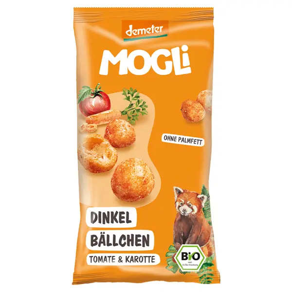 MOGLI Špaldové kuličky s rajčaty a mrkví 3r+ BIO 40 g