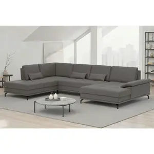 Sit & More SEDACÍ SOUPRAVA, textil, kůže, mokka