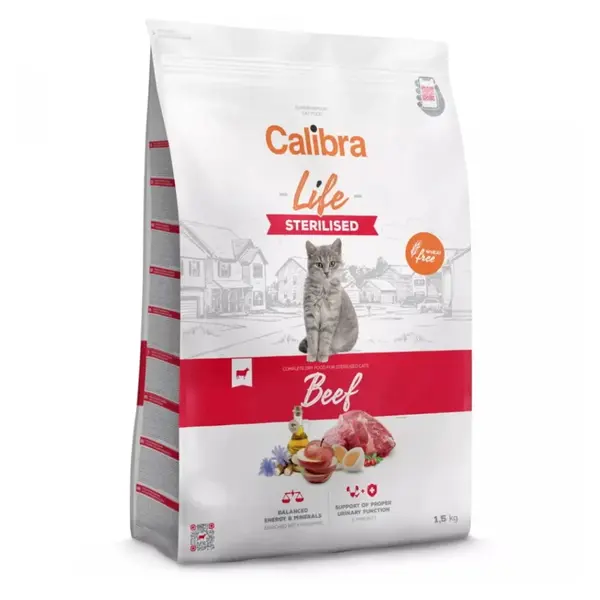 CALIBRA Life Sterilised Beef granule pro kastrované/ste­rilizované kočky 1,5 kg