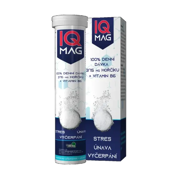 IQ MAG hořčík 375 mg + B6 20 šumivých tablet