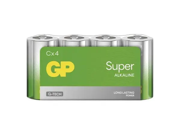 Baterie C (R14) alkalická GP Super 4ks / shrink