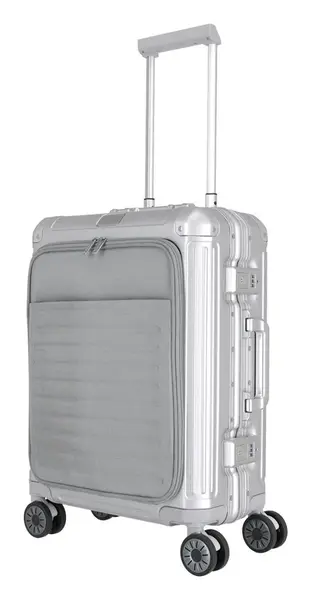 Hliníkový kufr Travelite Next 4w S Front pocket Silver