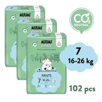 MUUMI BABY Walkers 7 XL 16-26 kg měsíční balení kalhotkových eko plen 102 ks