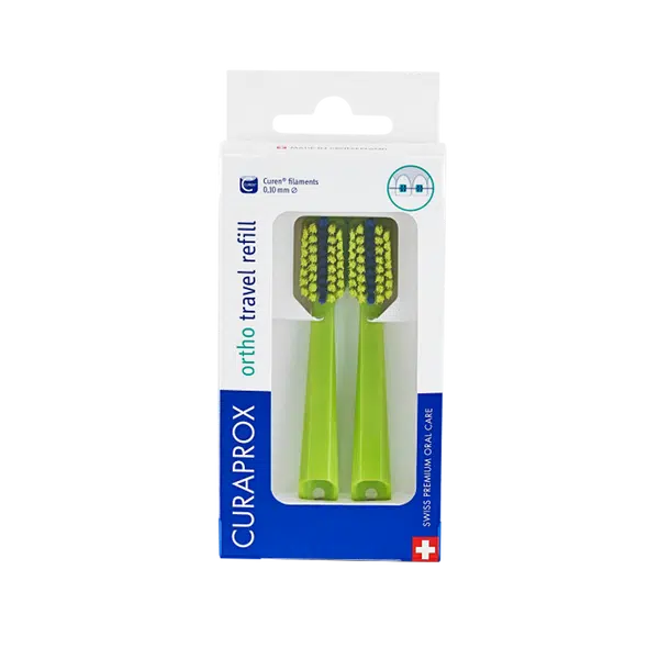 CURAPROX CS 5460 Travel set Ortho Náhradní hlavice Zelený 2 kusy