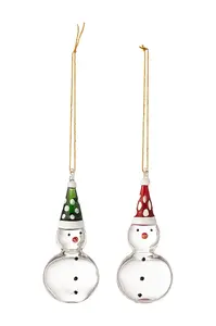 Bloomingville  sada závěšků vánočních ze skla 2-pack Kumar