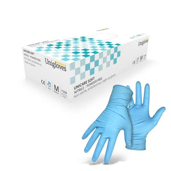 UNICARE Rukavice nitrilové velikost M 100 kusů