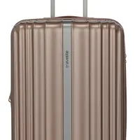 Střední skořepinový kufr na kolečkách Travelite Paros 4w M Cappuccino