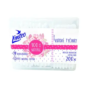LINTEO Vatové tyčinky papírové BOX 200 ks