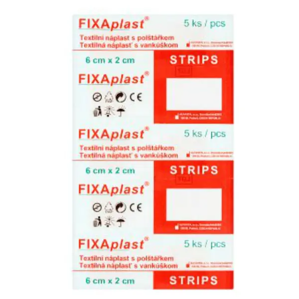 FIXAPLAST Strip Náplast 6 x 2 cm 5 kusů