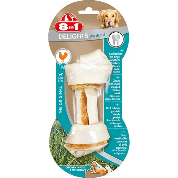 8 in 1 Delights Pro Dental - žvýkací kost M - 1 ks/balení