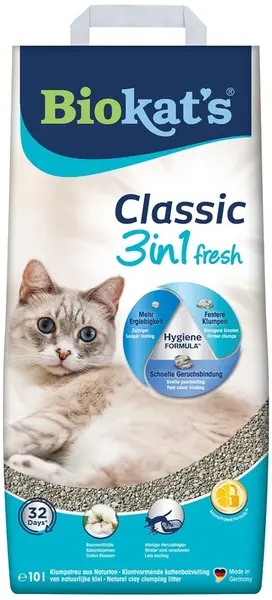 Biokat's Classic Fresh 3in1 Cotton Blossom stelivo pro kočky 10 l