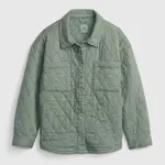 Zelená dievčenská košeľová prešívaná bunda GAP