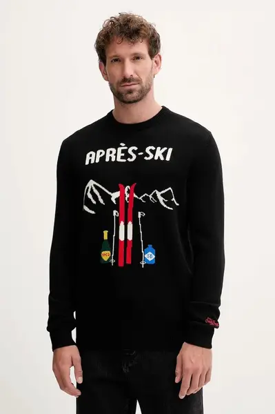 Vlněný svetr MC2 Saint Barth pánský, žlutá barva