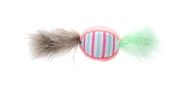 GimCat hračka pro kočku - plyšový míček ve tvaru bonbónu Pruhovaná