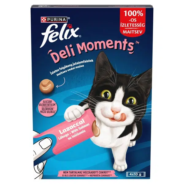 Felix Deli Moments maškrty pre mačky - Losos 4 x 10 g