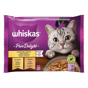 Whiskas Pure Delight výber krmiva pre mačky v kapsičkách - kuracie, morčacie 4 x 85 g