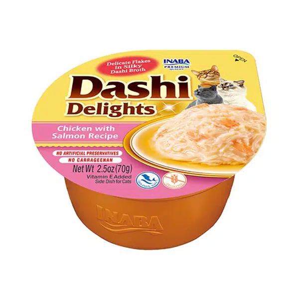 Inaba Cat Dashi Delights mokré krmivo pre mačky - kuracie, losos 70 g