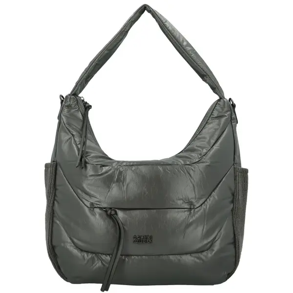 Trendy dámská koženková kabelka na rameno Coveri Kica, šedá