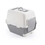 STEFANPLAST Cathy Clever & Smart 58x45x48 cm sivá s bielou krytá toaleta so zásuvkou na podstielku