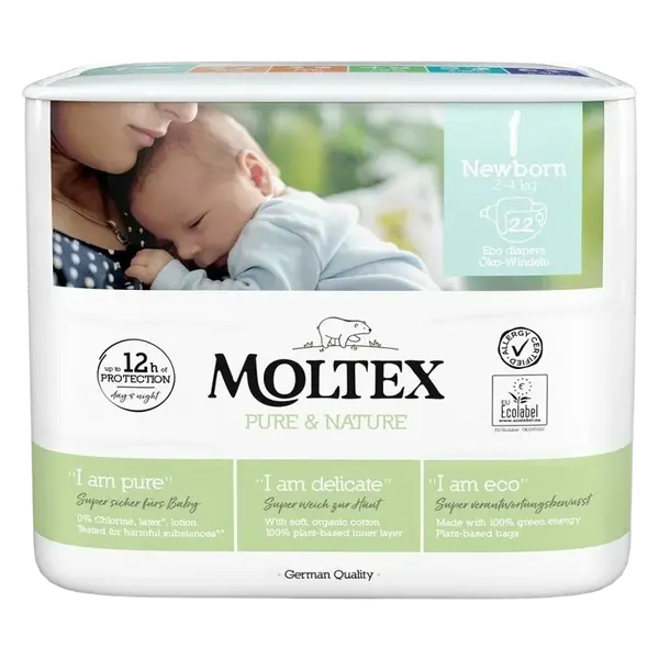 MOLTEX Pure & Nature Newborn 2-4 kg, 22 ks