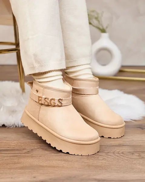 Resti Light brown women's shoes a'la snow boots with ornament Parisela