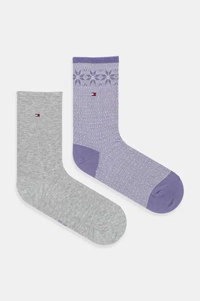 Ponožky Tommy Hilfiger 2-pack fialová barva, 701236502